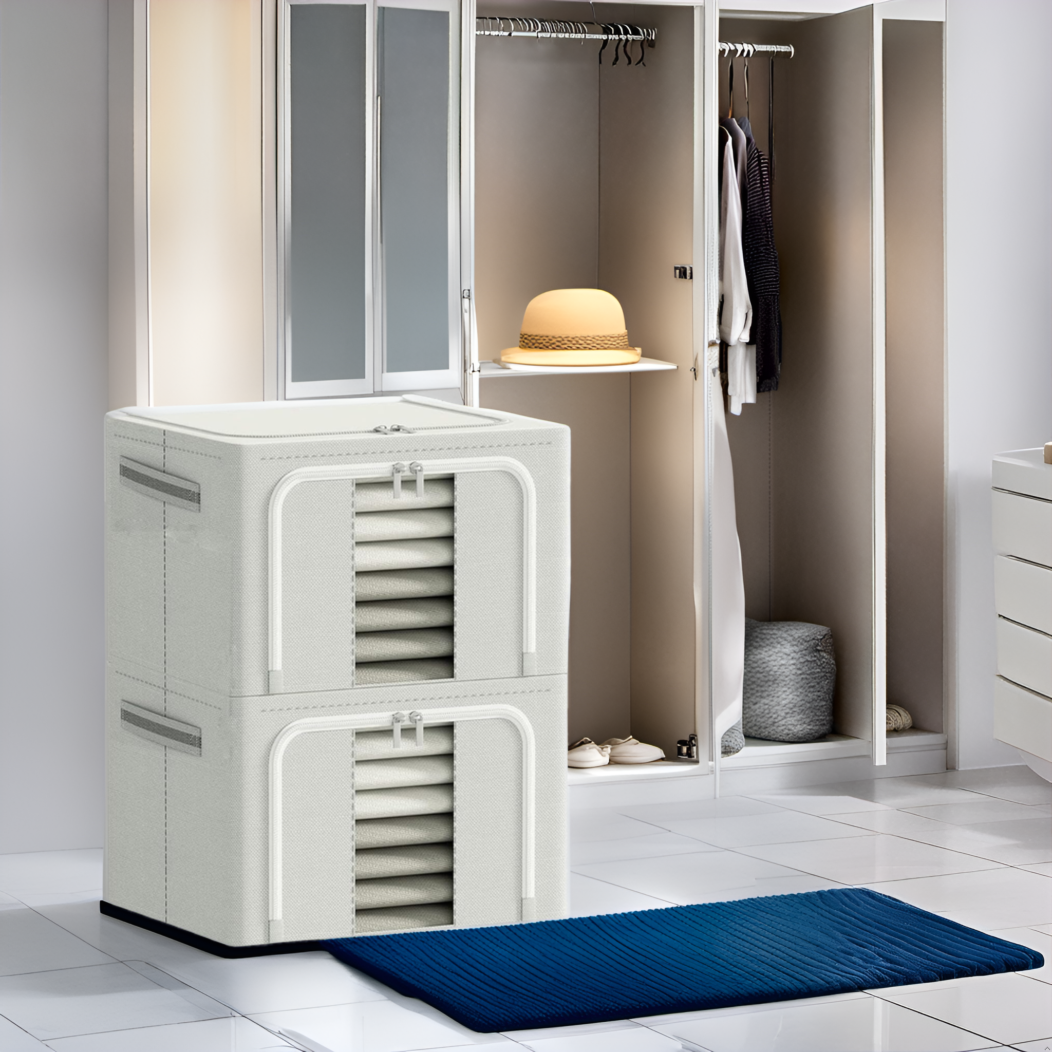 66L Clothes Organizer for Wardrobe - Grey