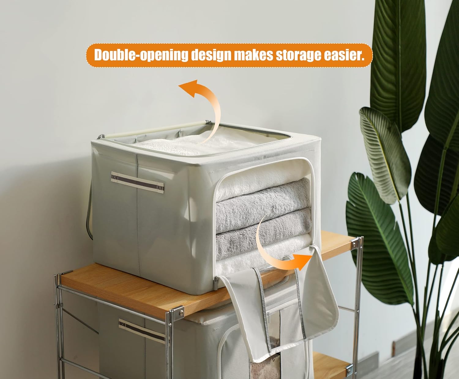 66L Clothes Organizer for Wardrobe - Grey