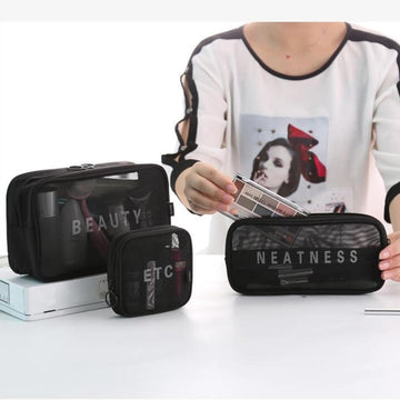 Makeup Organizer Pouch for Women Set of 3