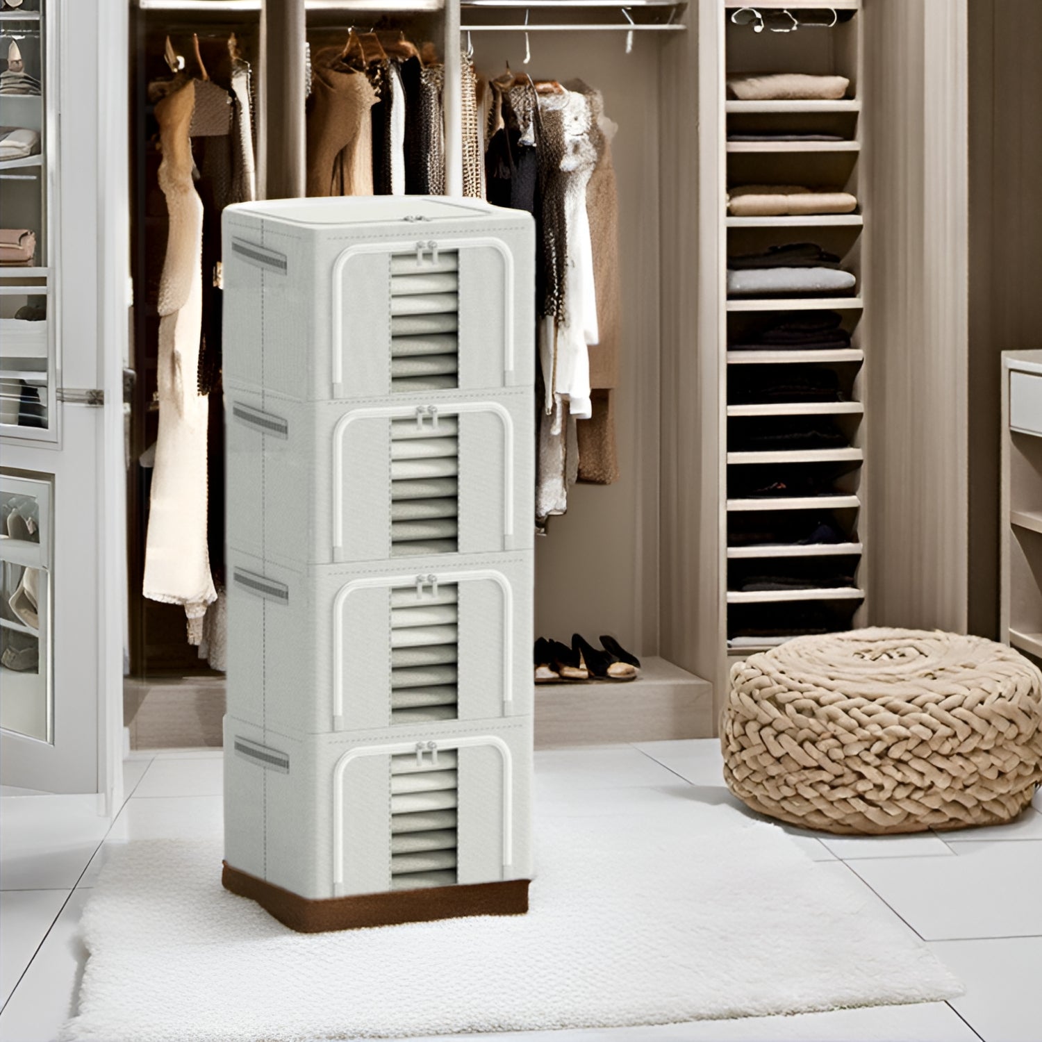 66L Clothes Organizer for Wardrobe - Grey
