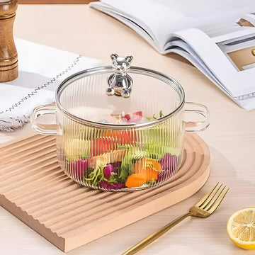 Round Glass Casserole With Lid - 1.2 Liter
