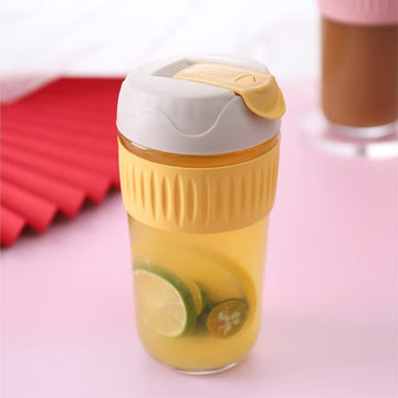 Glass Coffee Mug with Lid - 500ml