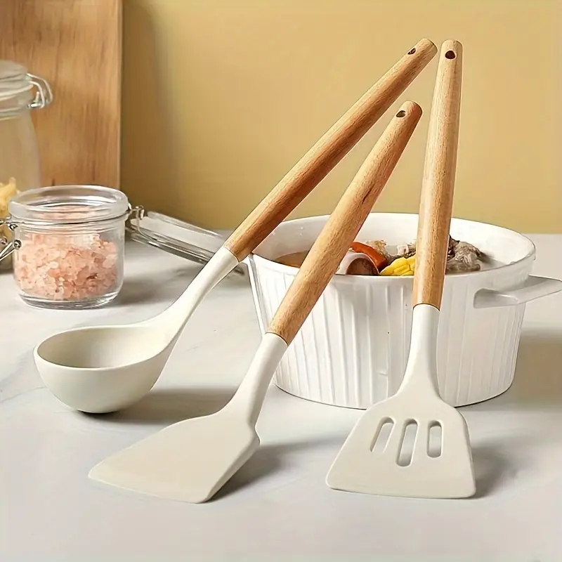 3 Piece Silicone Spatula Cooking Utensil Set