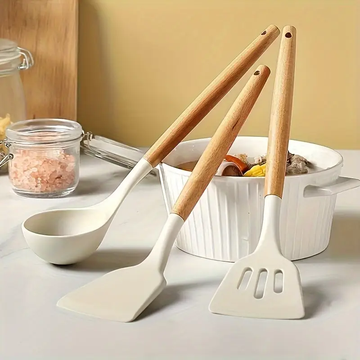 3 Piece Silicone Spatula Cooking Utensil Set