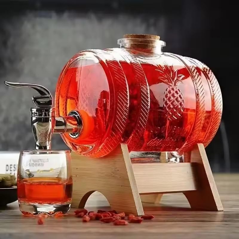 3L Glass Water Dispenser with Tap & Stand | Leak-Proof Beverage Jar for Juice & Drinks