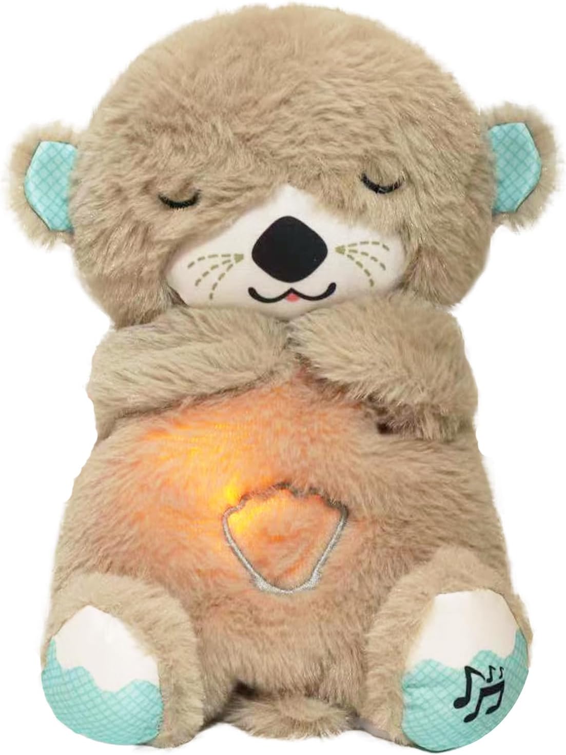 Breathing Teddy Otter Glowing Music for Baby Sleep - Multicolor