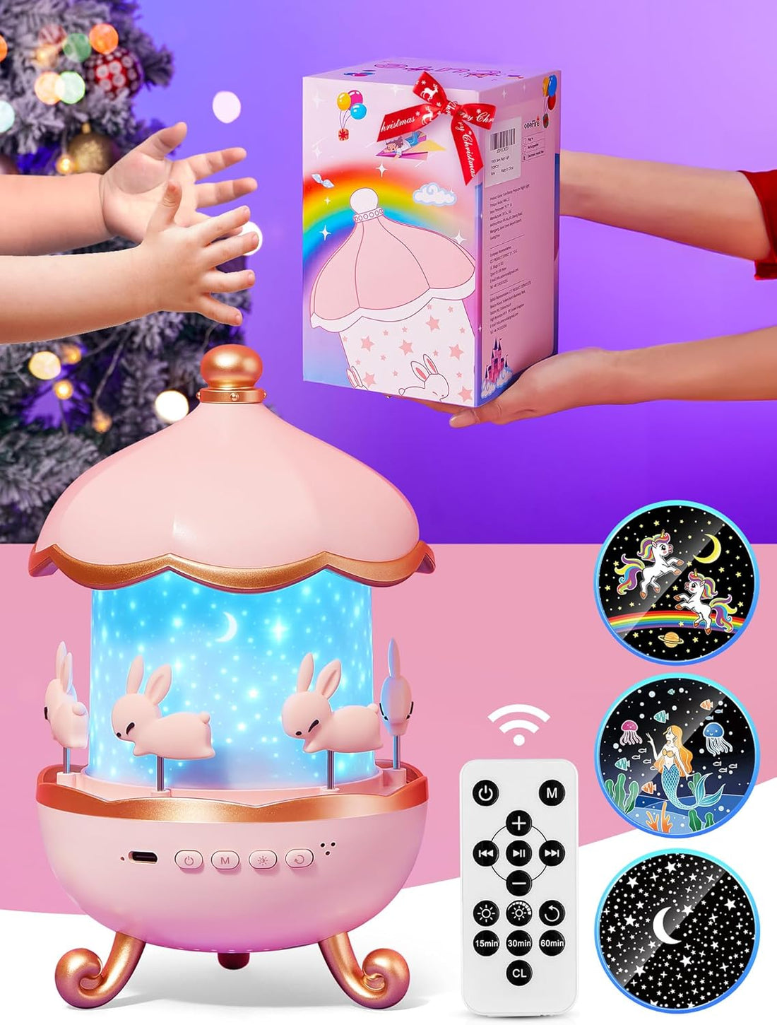 Night Light for Kids Music Star Projector for Kids