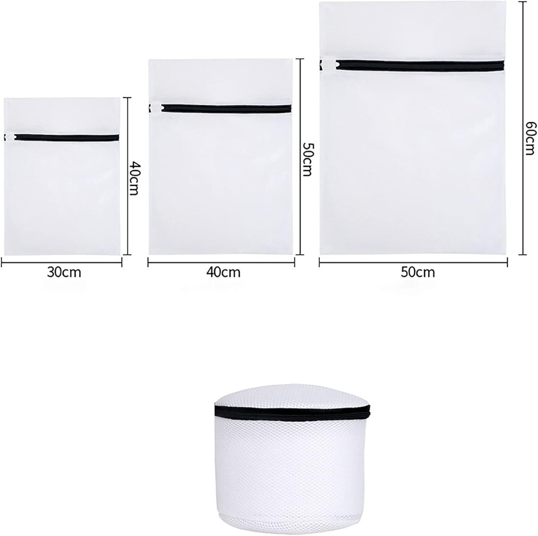 4-Pack Mesh Laundry Bags for Washing Clothes – Non-Rust Zipper, Protects Bras, Socks, Lingerie & More