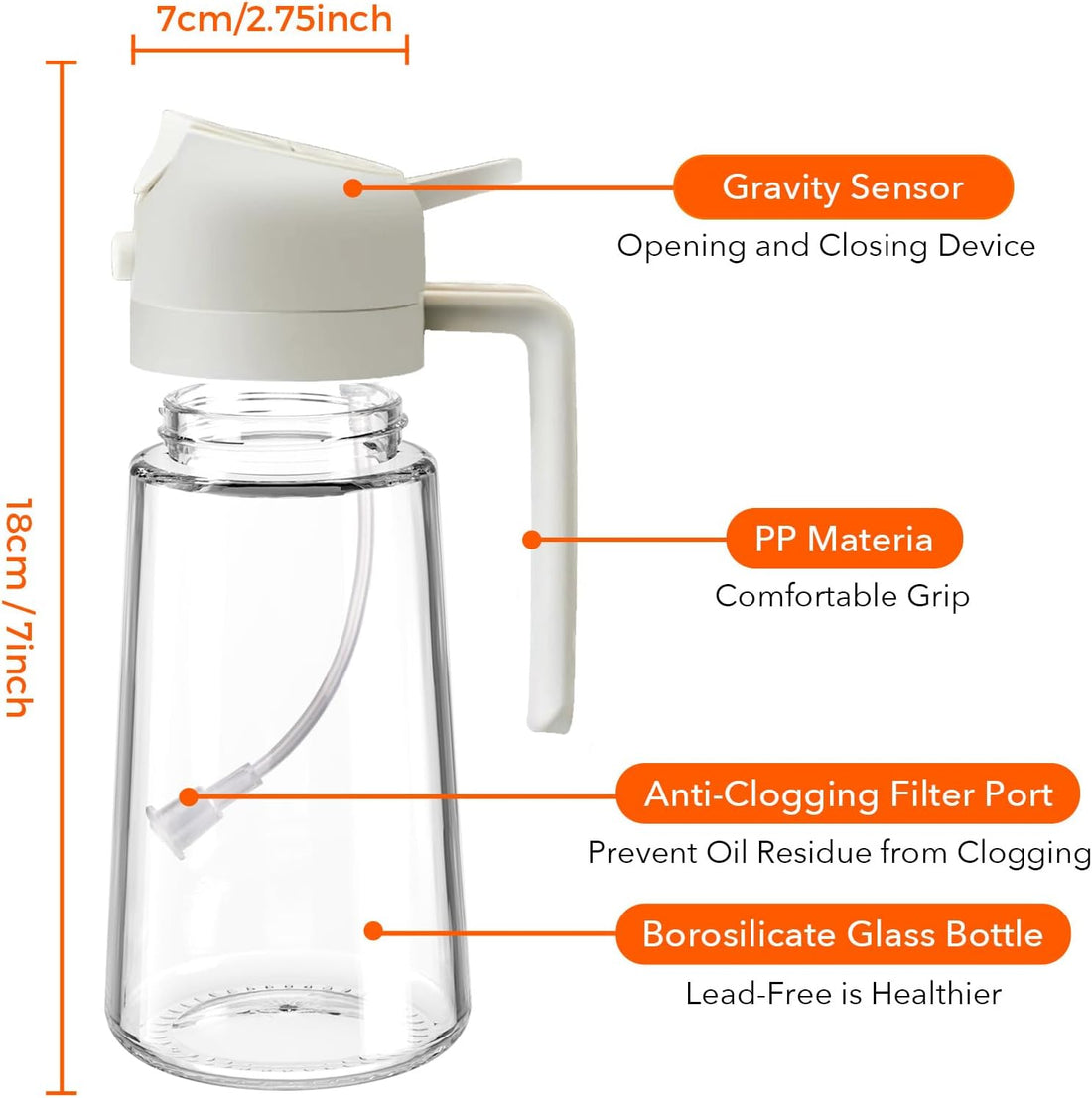 Glass Oil Sprayer for Cooking with Oil Dispenser