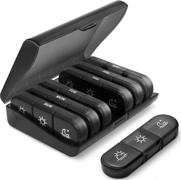 Portable Travel Weekly Pill Organizer 3 Times a Day