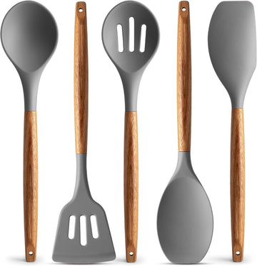 5 Piece Silicone Spatula Cooking Utensil Set