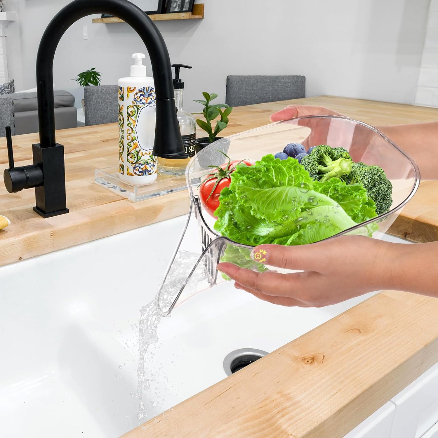 Multifunctional Washing Drain Baskets with Spout
