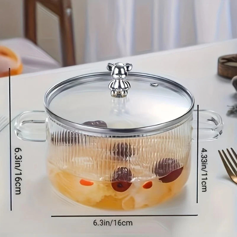 Round Glass Casserole With Lid - 1.2 Liter