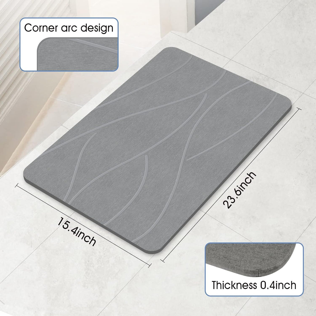 Non Slip Absorbent Floor Mat for Bathroom & Toilet