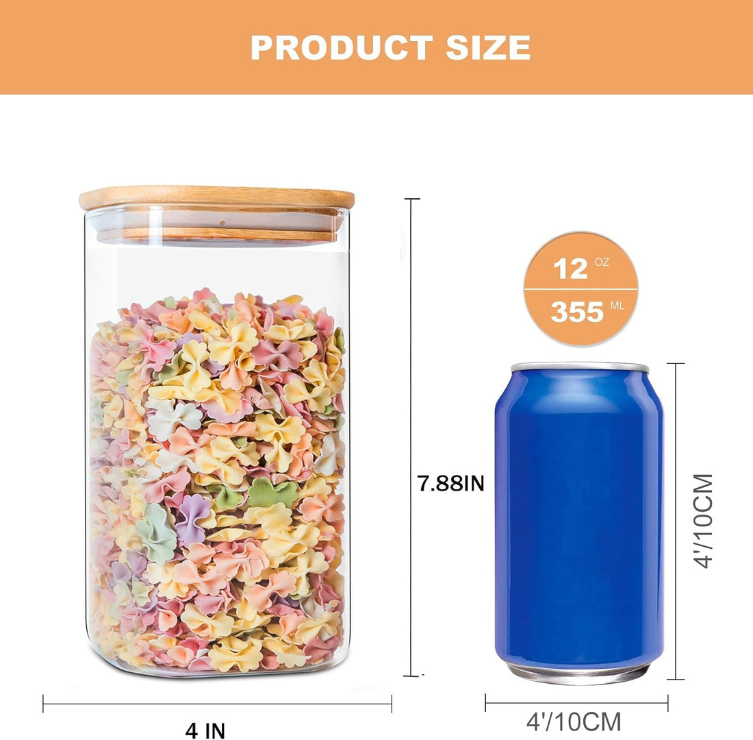 Glass Jars with Bamboo Wooden Airtight Lids Square Shape- 1200ml