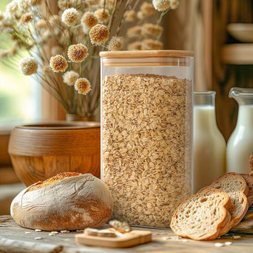 Glass Jars with Bamboo Wooden Airtight Lids Square Shape- 1580ml