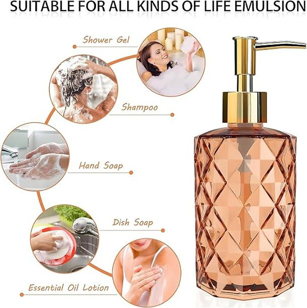 Glass Soap Dispenser Bottle with Pump - 400ml