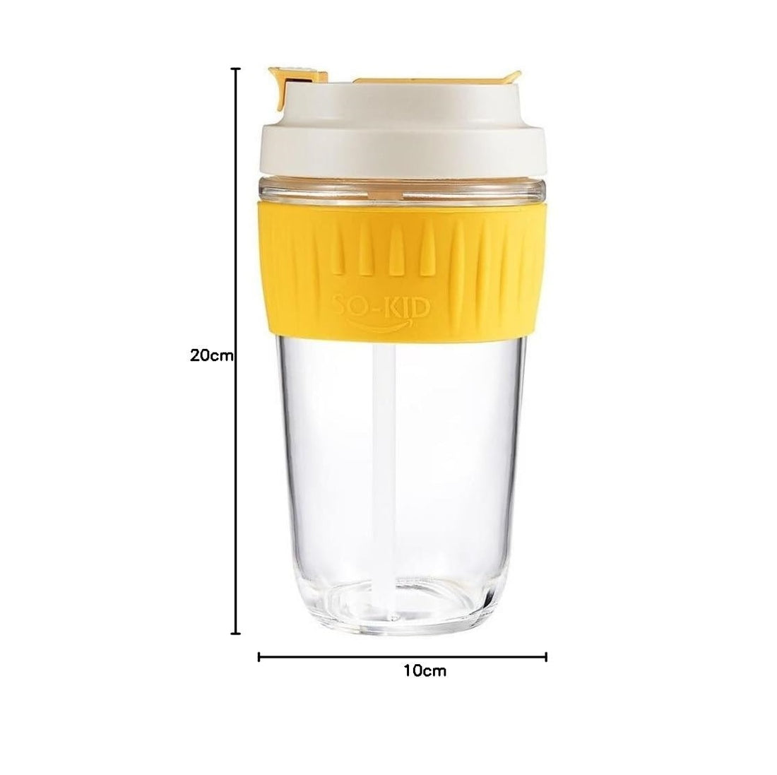 Glass Coffee Mug with Lid - 500ml