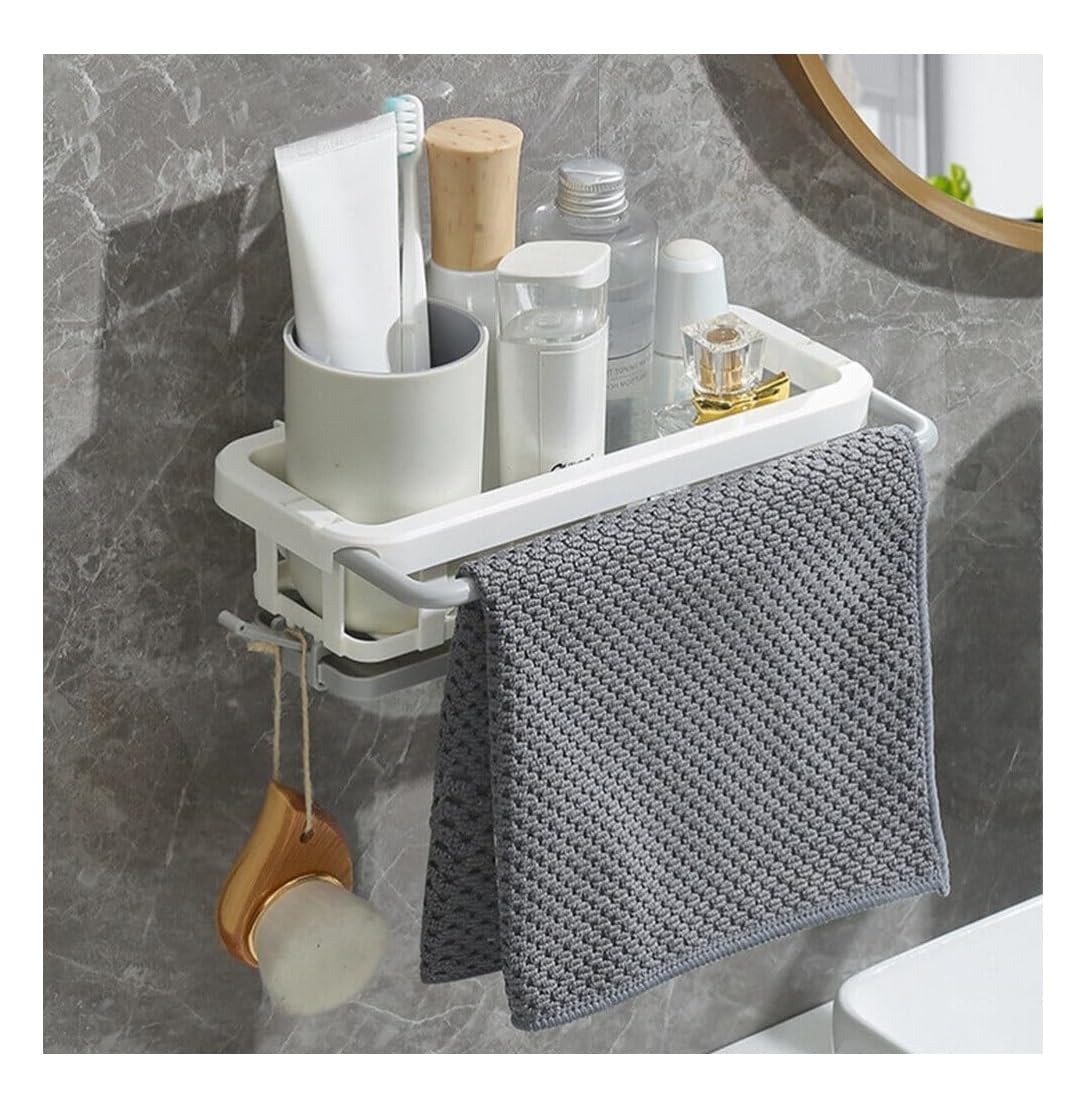 Wall Mount Kitchen Sink Organizer with Towel Rack