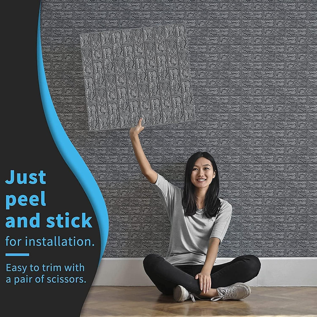 Wallpaper for Walls 3D Self Adhesive - Grey